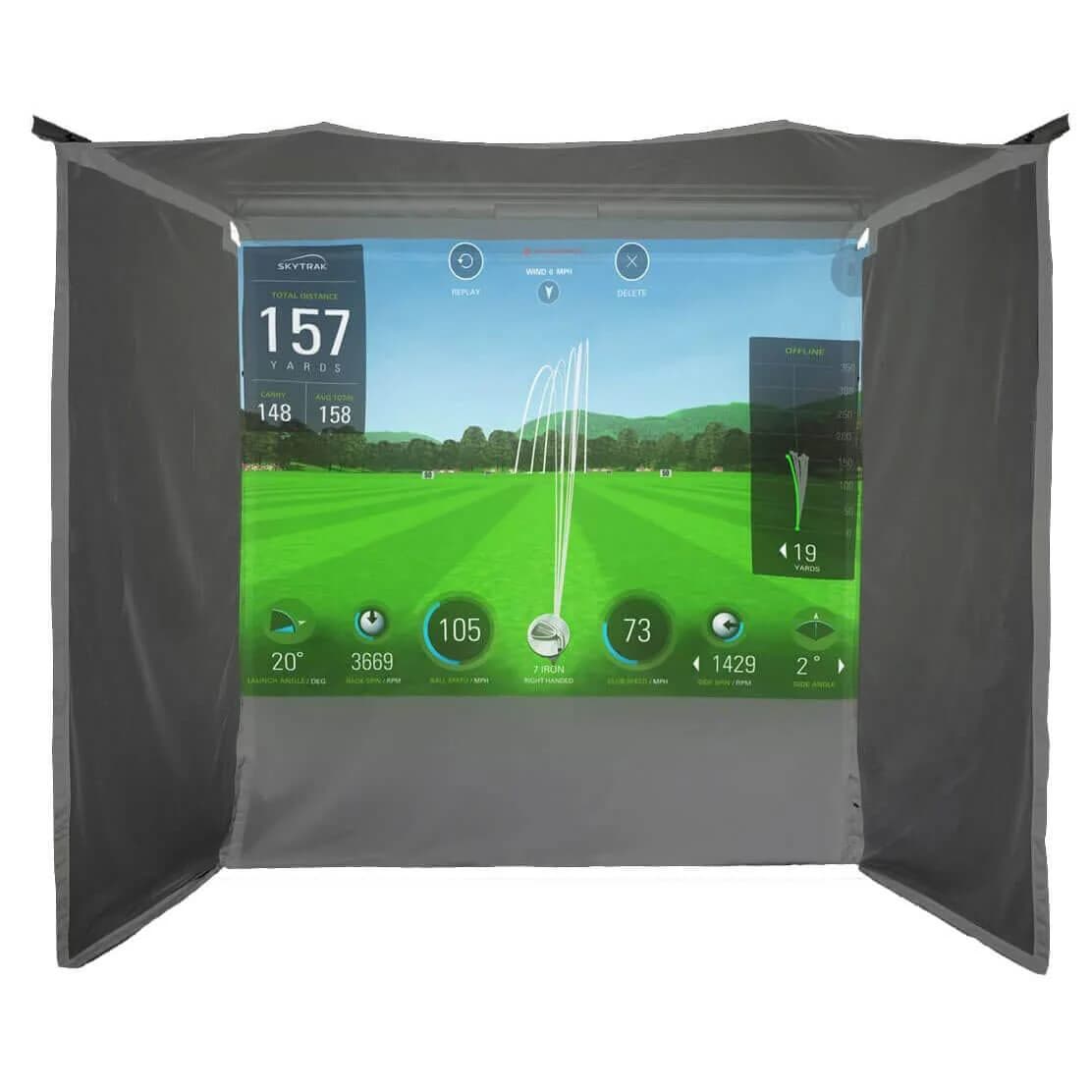 HomeCourse Retractable Golf Simulator Screen ceiling-mounted